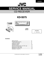 JVC KDS-575-Service-Manual